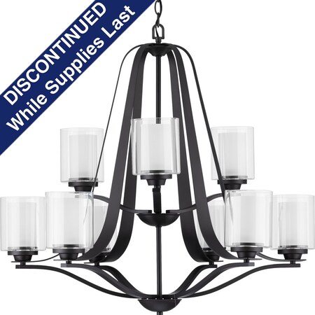Progress Lighting Kene Collection Graphite Nine-Light Chandelier P400096-143